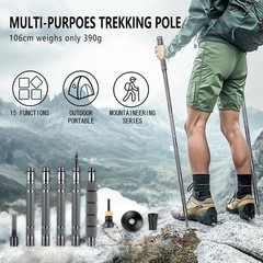 Hiking Pole Detachable Lightweight for Stick Walking silver