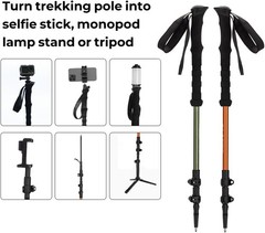 Selfie Trekking Pole – Ultralight 7075 Aluminum Hiking Poles W/ Built-in 1/4”