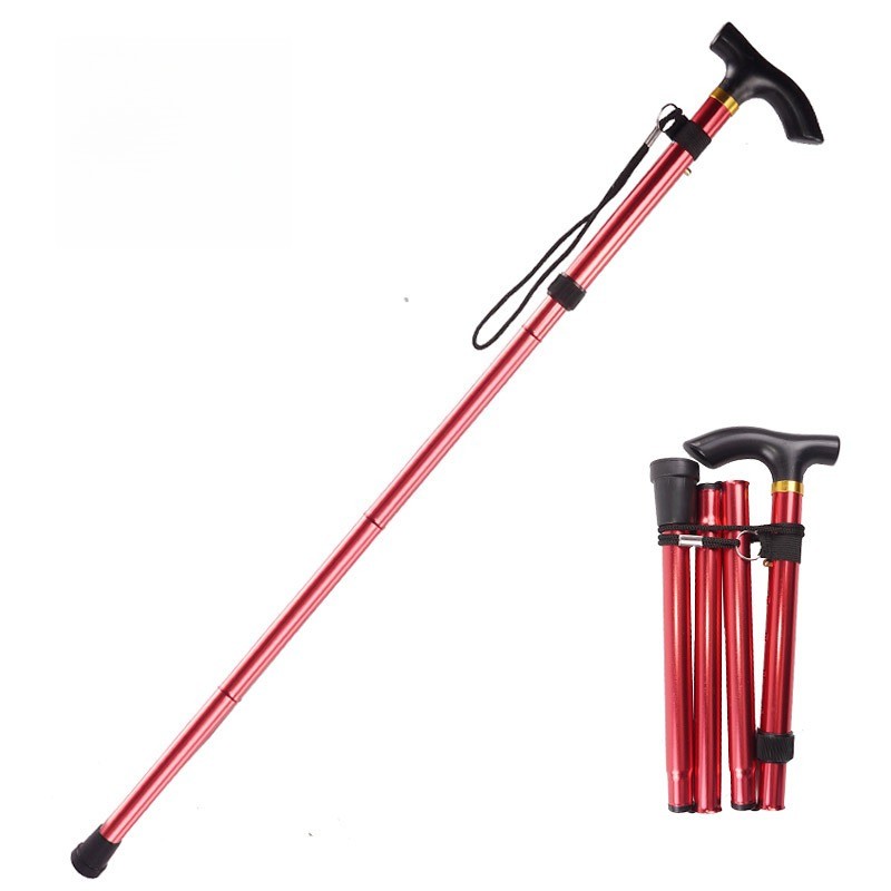 Five-section retractable elderly crutches tourism mountain climbing crutches
