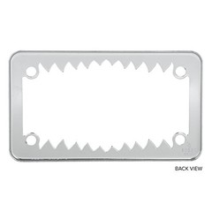 60392 Chrome Shark Teeth Motorcycle License Plate Frame 7-1/2″x4-1/16″