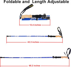 Lightweight Collapsible Trekking Pole – 7075 Aluminum Adjustable Walking Stick f