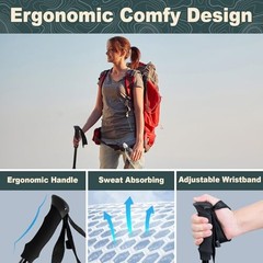 Trekking Poles for Hiking, 2Pcs Aircraft-Grade Aluminum Alloy Walking Sticks