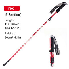 5-Section Portable Outdoor Fold Trekking Pole Walking Hiking Stick Telescopic Cl