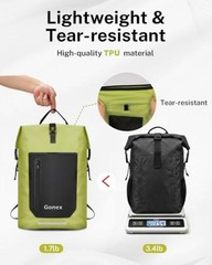 Waterproof Ultralight TPU Backpack Roll Top Dry Bag, Kayaking | Back 35L Green