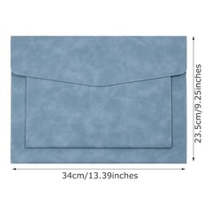 PU Leather A4 File Folder Document Holder with 2 Compartments Envelope Folder