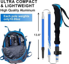 Collapsible Aluminum Trekking Hiking Poles with Quick Lock System – 2 Pack