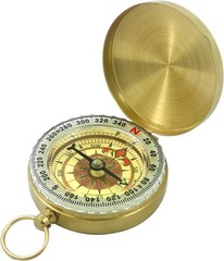 Handcrafted Solid Brass Pocket Compass, 1.8″ Mini Navigation Tool for Hiking, Su