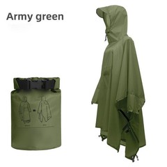 Adult Raincoat with Hood Waterproof Polyester PU Coating for Outdoor Use