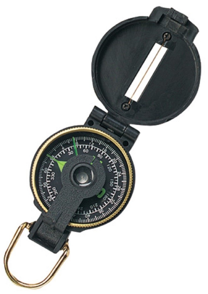 Black Plastic Lensatic Compass – Great For Camping/Hiking Scouts Survival & More