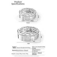 Stainless Steel Windproof Ring for Camping Stove with Heat Concentration