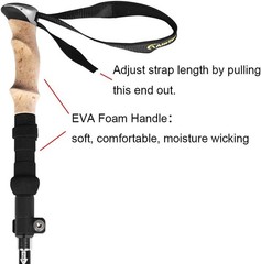 Aluminum Collapsible Ultralight Travel Trekking Hiking 1 PC(1 Pole), Y_Black