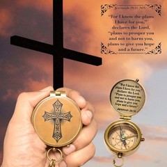 Jeremiah 2911 Engraved Compass First Communion Baptism Religious Gift Boys