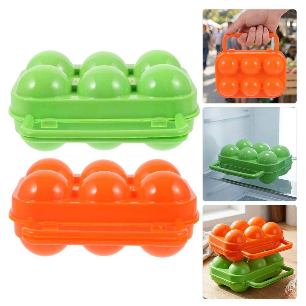 2 Pcs Egg Storage Box with Lid Holder for Fresh Eggs Camping Container