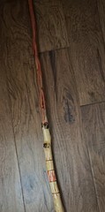 vintage Mexican folk art canes from the 1930s to 1950s, handmade red , brown