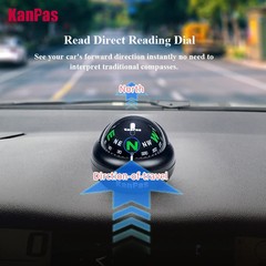 KanPas Car Compass Ball Dashboard Liquid Filled Driving Compass