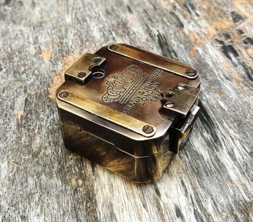 Maritime Marine Antique Solid Brass Kelvin & Hughes 1917 Brunton Compass Vintage