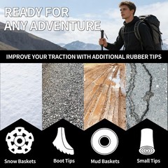 LED Trekking Pole,Lightweight Aluminum Hiking Poles for Women&Men,Collapsible…