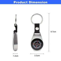 Compass Keychain Aluminum Compass with Snap Hook Waterproof Tr…