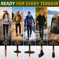 3K Carbon Fiber Collapsible Hiking Poles