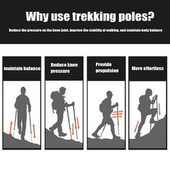 Trekking Poles Shock Absorbing Adjustable Hiking or Walking Sticks for Hiking…