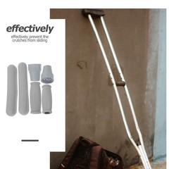 1Set Reusable Rubber Crutch Handle Covers Comfortable Underarm Pad Walking Kit