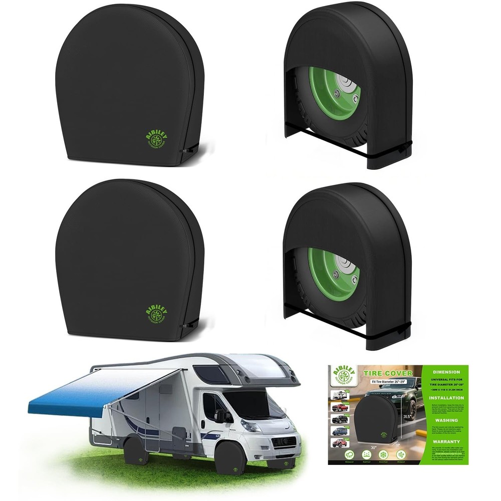 RV Tire Covers Sets of 4,Wheel Tire Cover for Trailers Travel Camper Truck SU…