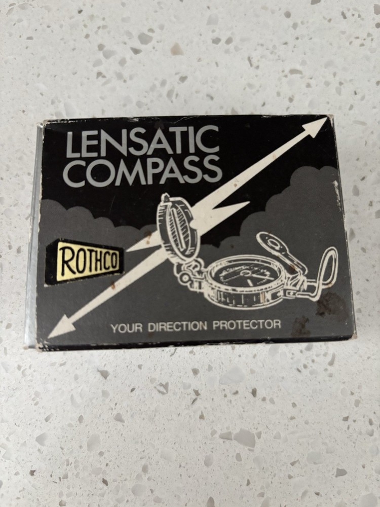 Vintage Rothco Engineer Lensatic Compass with Original Box Japan