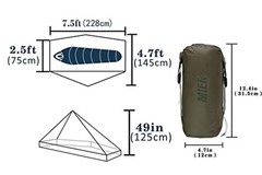Ultralight Tent 3-Season Backpacking Tent for 1-Person or 2 1-person, khaki