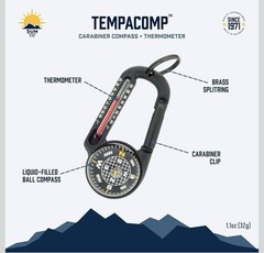 Sun Company TempaComp – Ball Compass and Thermometer Carabiner