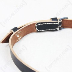 WW2 German Leather Zeltbahn Equipment Strap Reproduction – Black