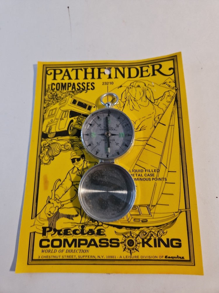 Vintage Precise Pathfinder Liquid Filled Pocket Compass, Made In Japan 23210