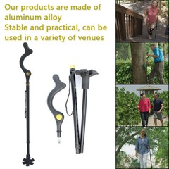 Posture Walking Cane for Men and Women with Adjustable Heights Folding 10 Level