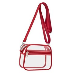 Clear Bag for Stadium Events Clear Sports Fan Handbags Purses with Small Red