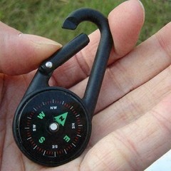 3-in-1 Multifunctional Compass Thermometer Carabiner Keychain for Adventures