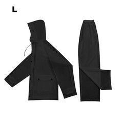Outdoor Sports PVC Rain Suit Double Hood Design Dual Pockets Large Size Range