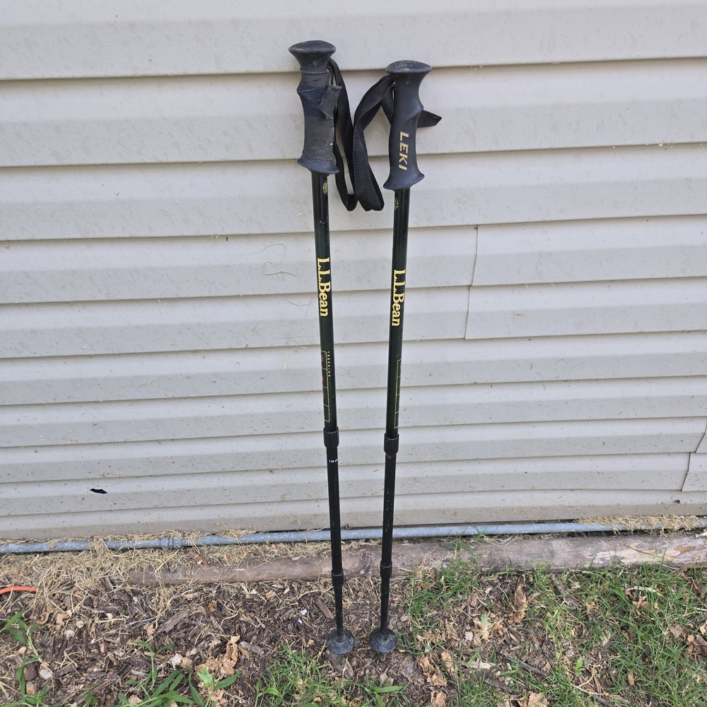LL Bean / LEKI Collaboration Trekking Poles Set of 2 Used See Pics Adjustable