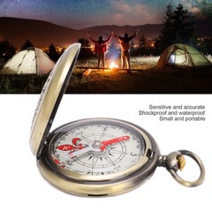 Mini Compass Portable Brass Shockproof Waterproof Outdoor Compass For Hiking New