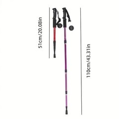 Ultralight Foldable Trekking Pole Hiking Walking Stick Shock Absorbing