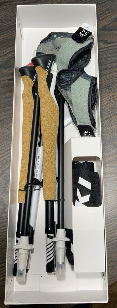 LEKI MCT Cross Trail Superlite Carbon Fiber Trekking Poles 110cm Push Button