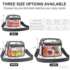 Clear Bag for Stadium Events Clear Sports Fan Handbags Small Charcoal Gray