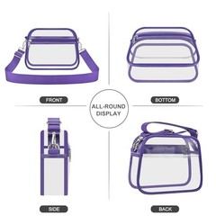 Clear Bag for Stadium Events Clear Sports Fan Handbags Purses with Large Purple