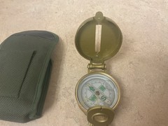 VTG 1980s Engineer Portable Outdoor Navigation floating Compass metal case