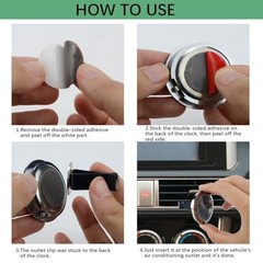 Car Dashboard Clock, Mini Luminous Car Clocks, Universal Automotive Silver