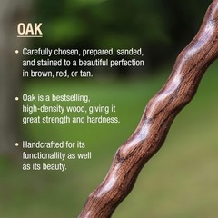 Brazos Traveler Stick 54in Oak Wooden Walking Hiking Stick 3-Piece Assembly New