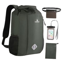 Dry Bag Backpack, 20L Dry Bags Waterproof with Waist Pouch and Phone Green