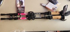 TrailBuddy Trekking Poles Pink Black Pair Lightweight 7075 Aluminum Collapsible