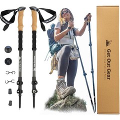 Ultra Strong Carbon Fiber Trekking Poles Adjustable Collapsible W/ EZ Flip Lock