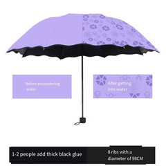 Water Activated Umbrella with Floral Patterns for UV Protection and Rain Safety