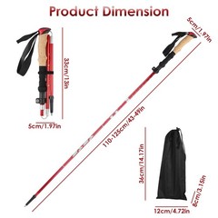 2PCS Adjustable Collapsible Hiking Trekking Poles Aluminum EVA Grip Walking