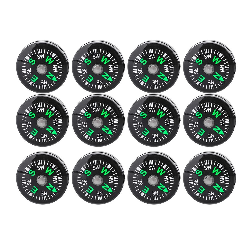 20mm 12pcs Mini Pocket Oil Filled Compass For Hiking Camping Outdoor Activities